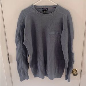 Patagonia denim chambray wool crewneck sweater Size XL